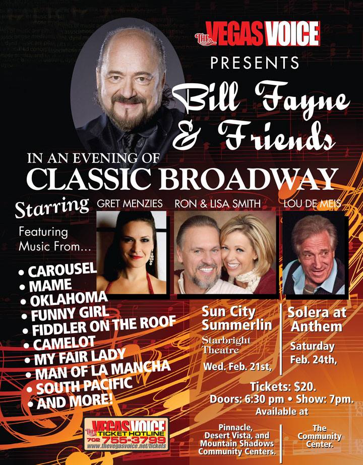 An Evening of Classic Broadway with Bill Fayne, Lisa Smith, Ron Smith, Gret Menzies, Lou DeMeis